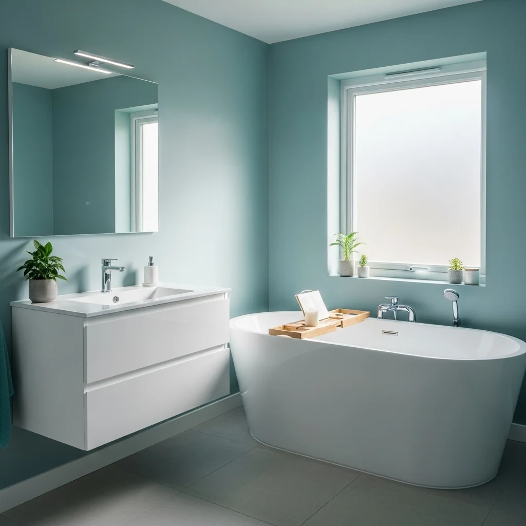  Paint the Bathroom Walls a Soft Teal
