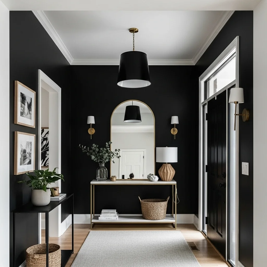 Paint the Foyer Black for a Striking First Impression