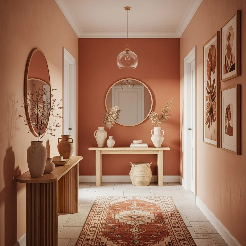  Paint the Hallway Walls in Soft Terracotta