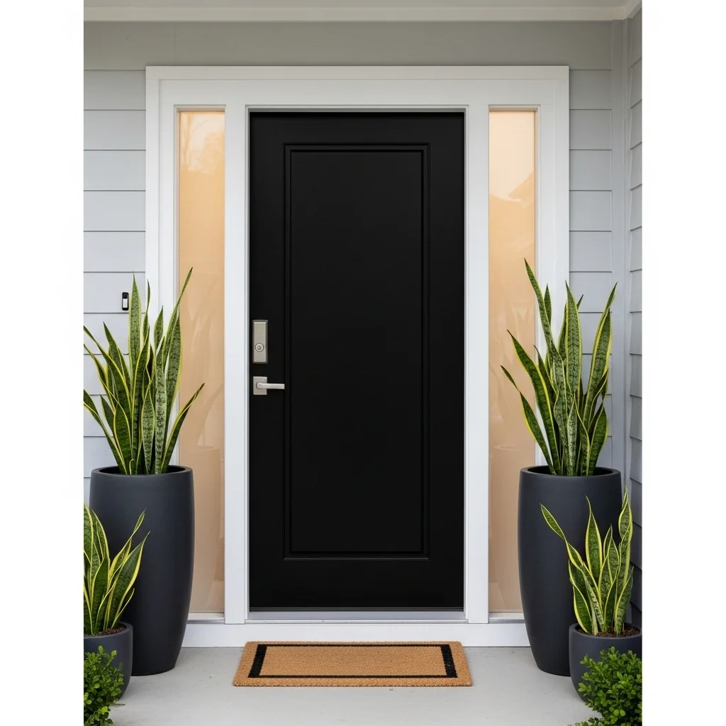  Pair a Black Door With White Trim