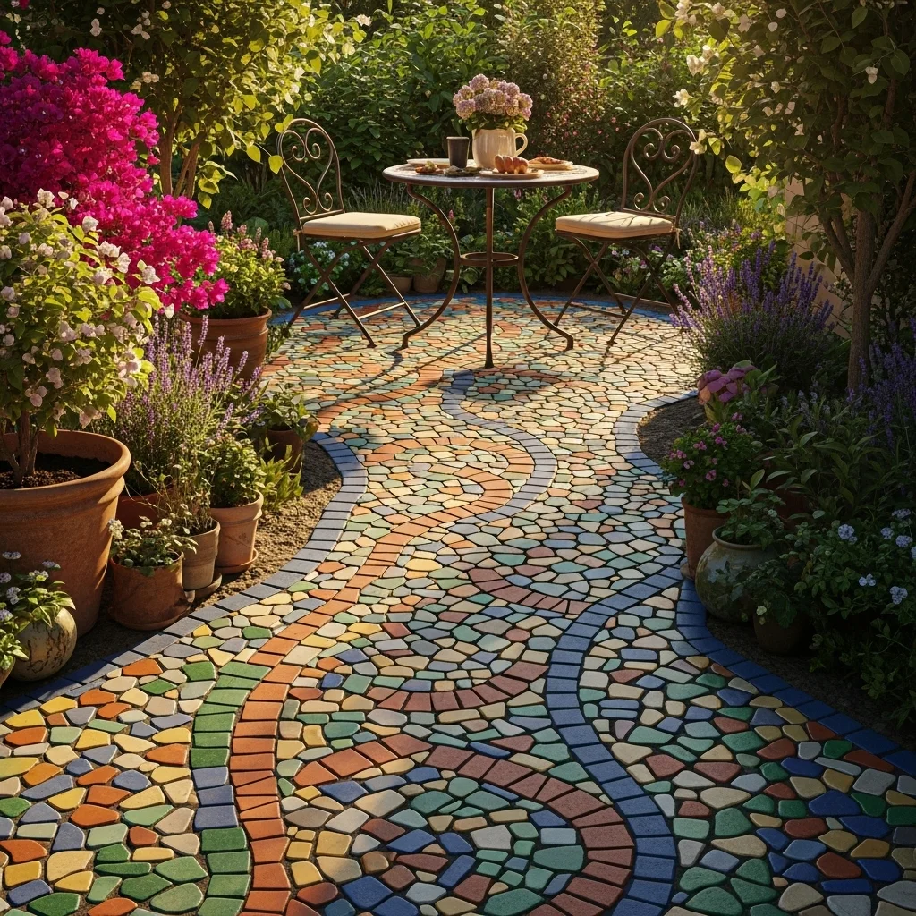  Paver Mosaic Pathway to Dining Nook