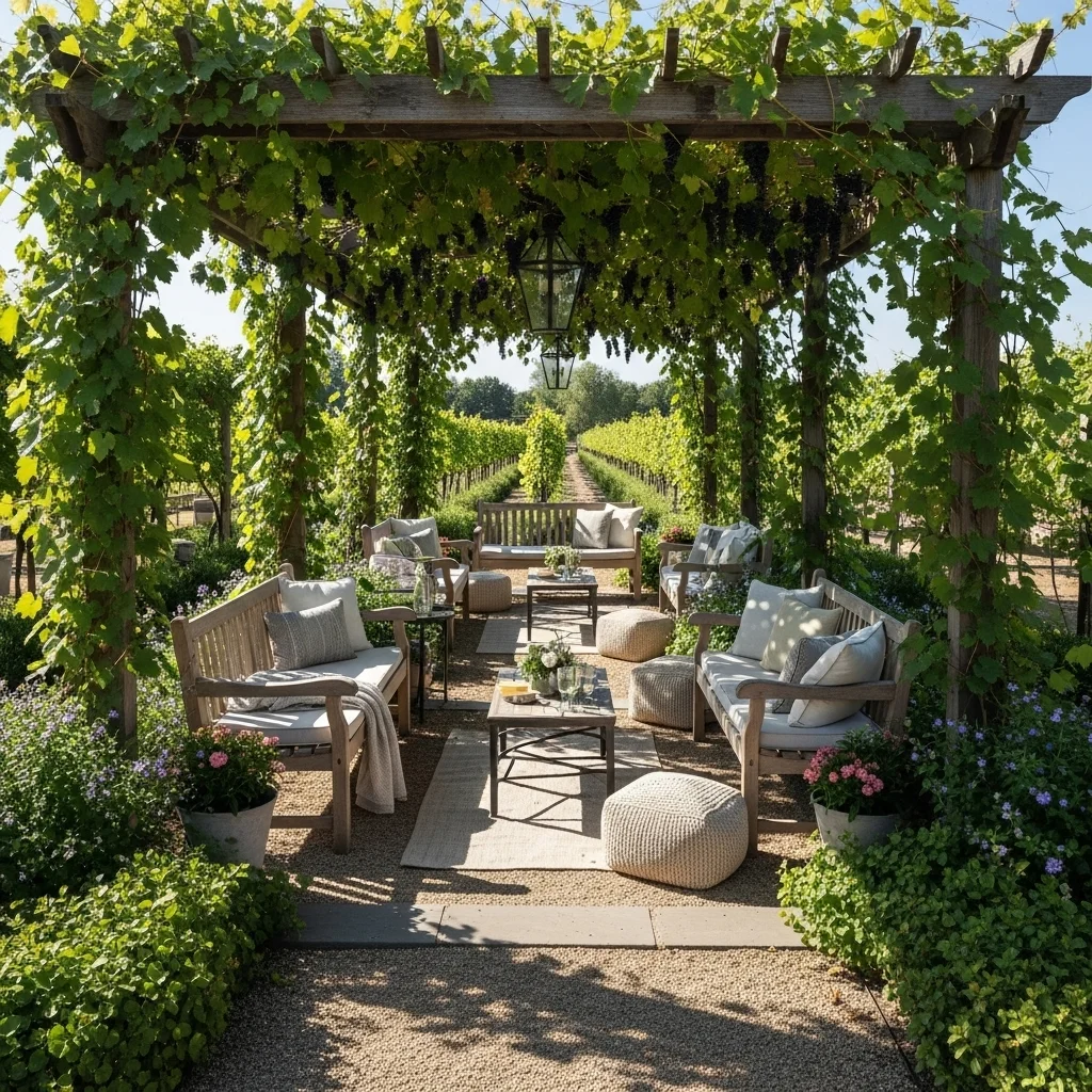 Pergola-Covered Seating Areas