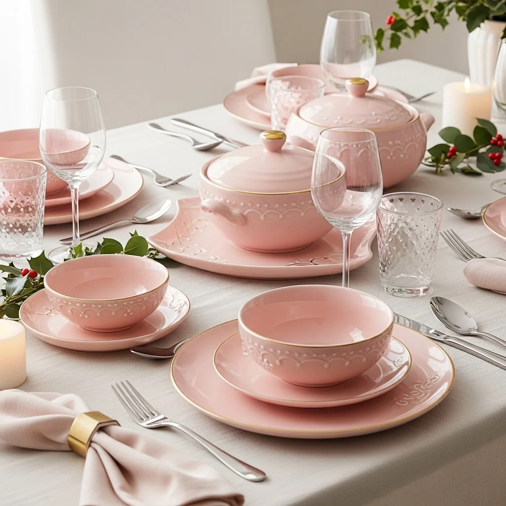  Pink Ceramic Serving Dishes