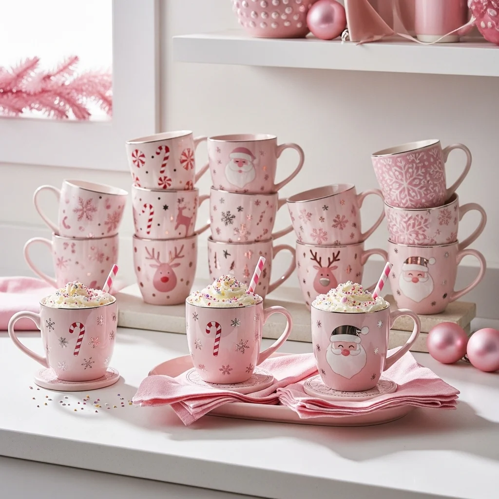 Pink Themed Holiday Mug Collection