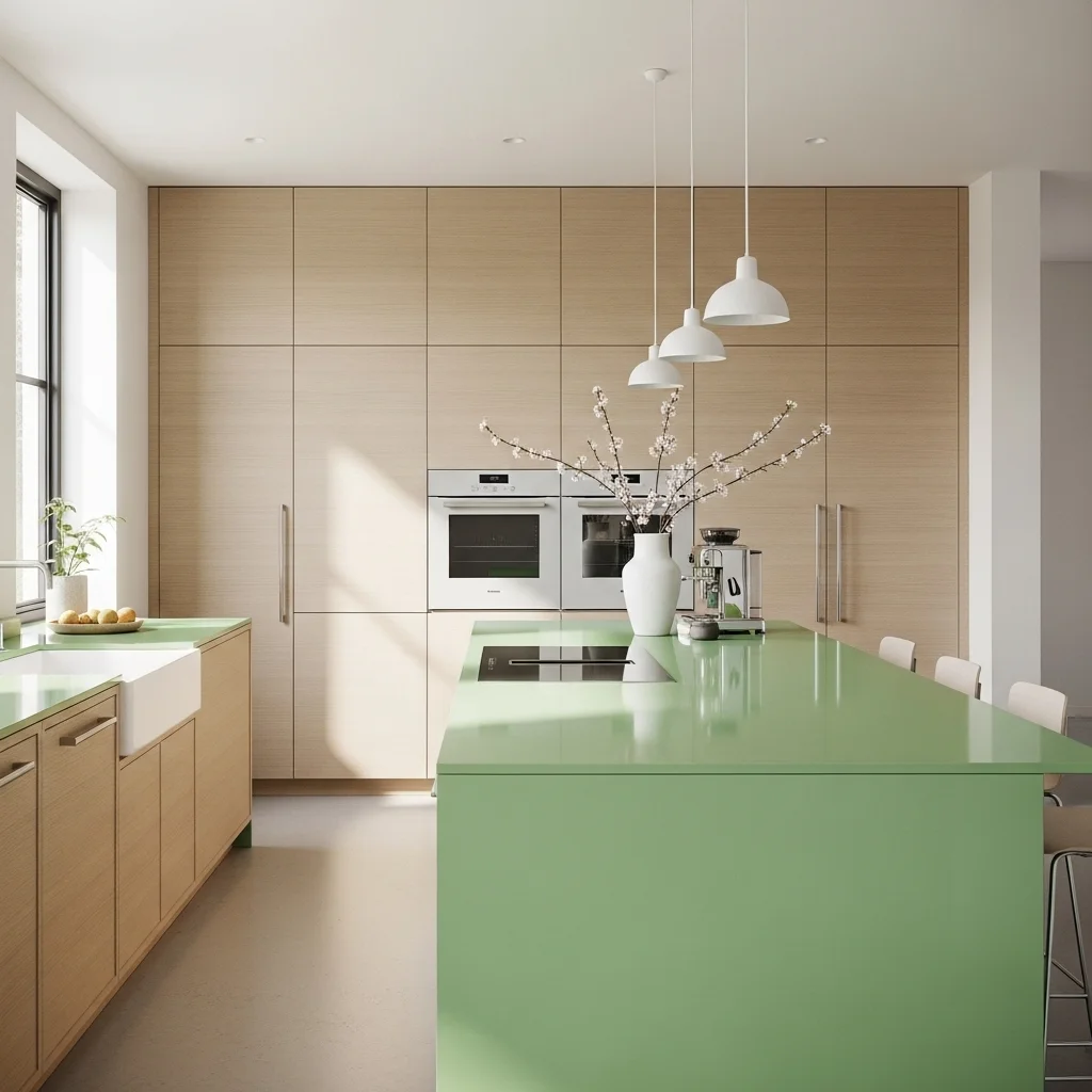 Pistachio Green Counters for Soft, Modern Color