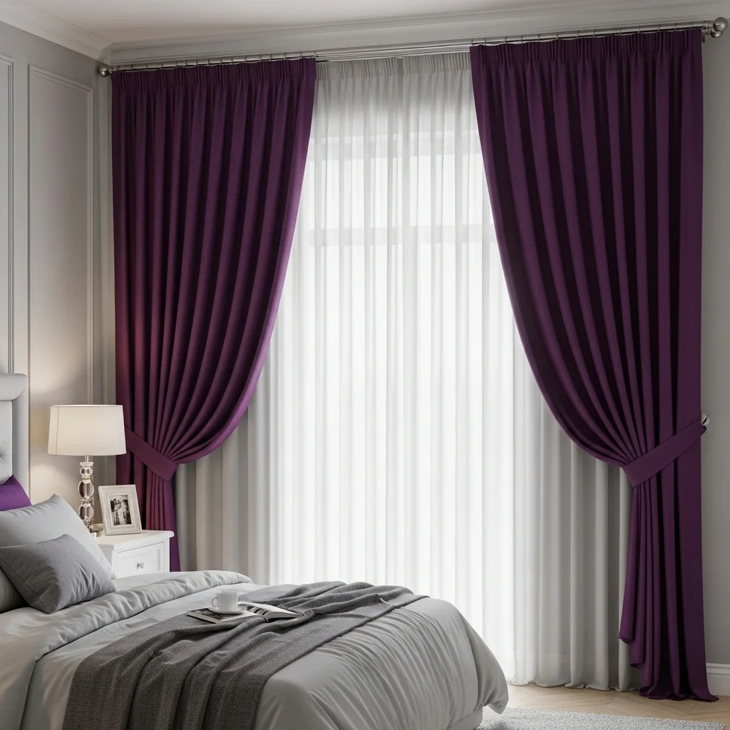  Purple Drapes and Sheer Curtains