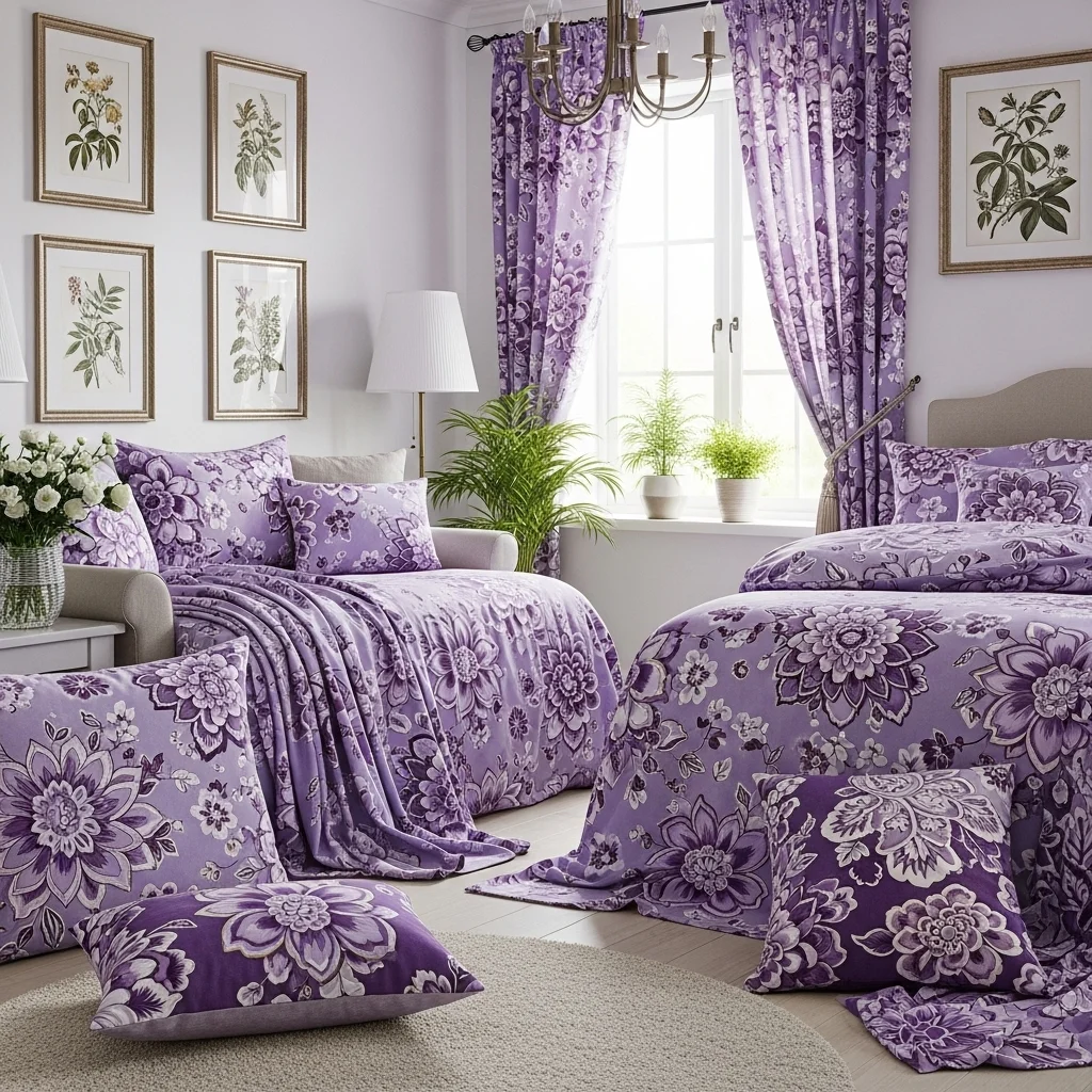 Purple Floral Prints
