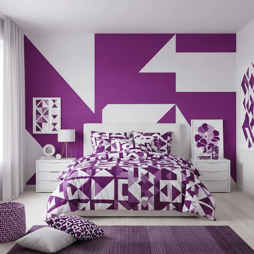 Purple and White Geometric Patterns