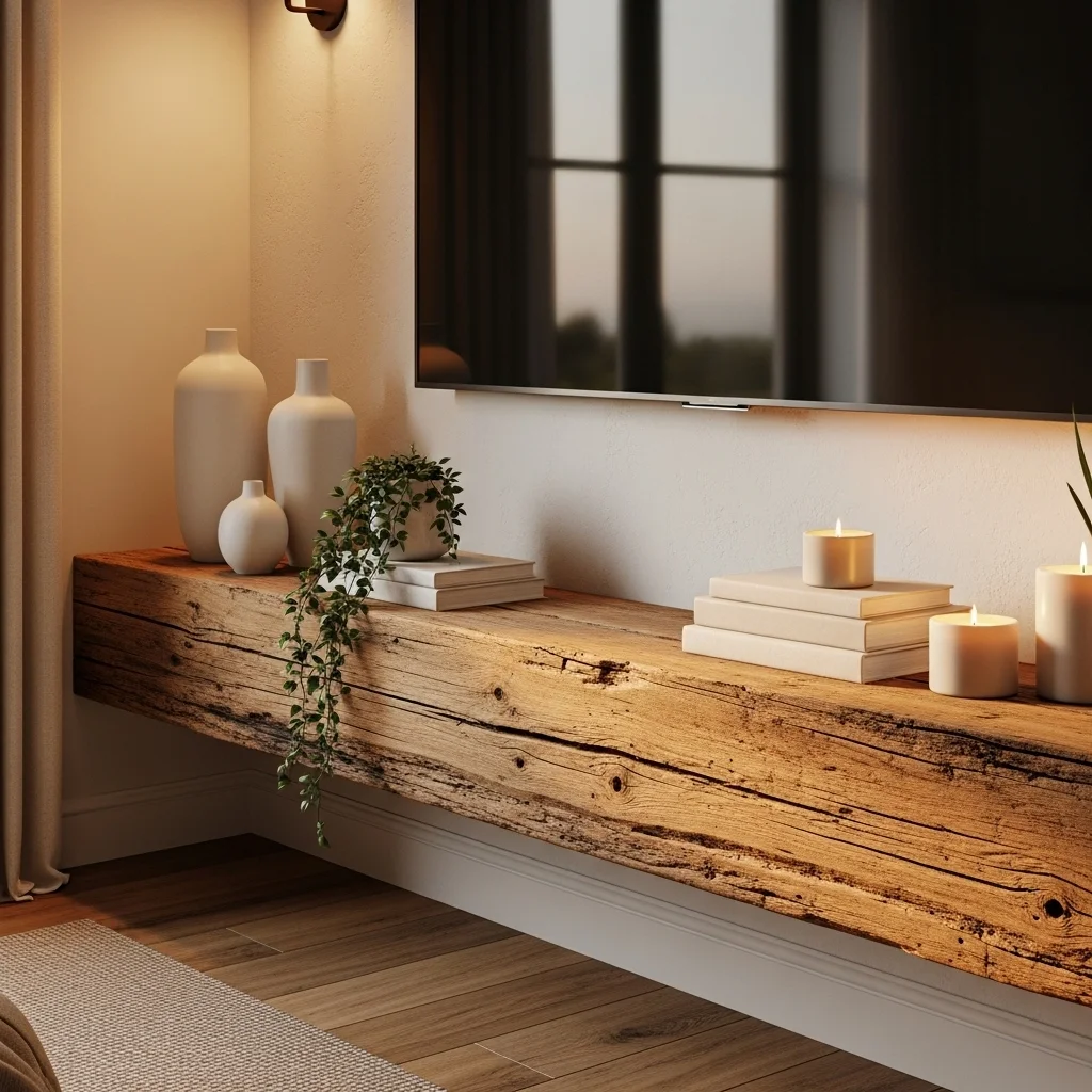 Reclaimed Beam Media Nook