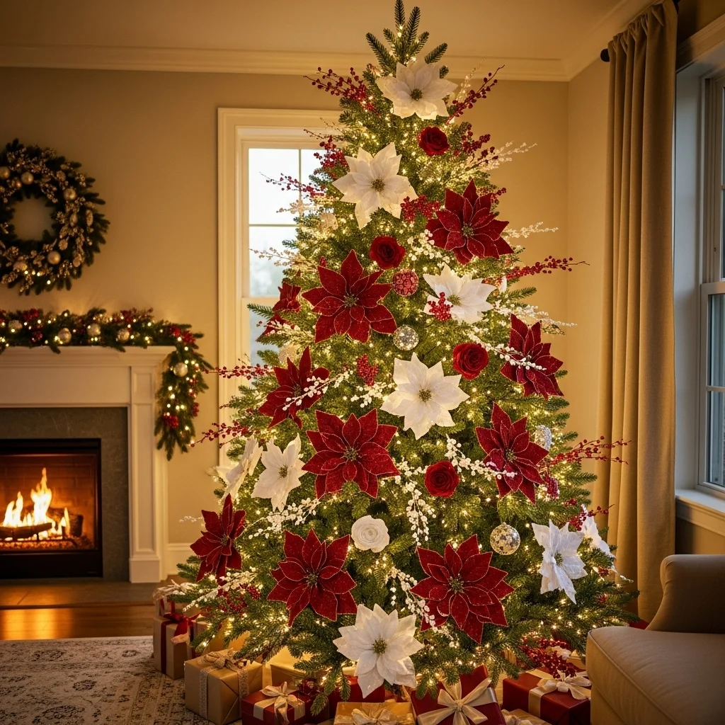  Red and White Floral Accents