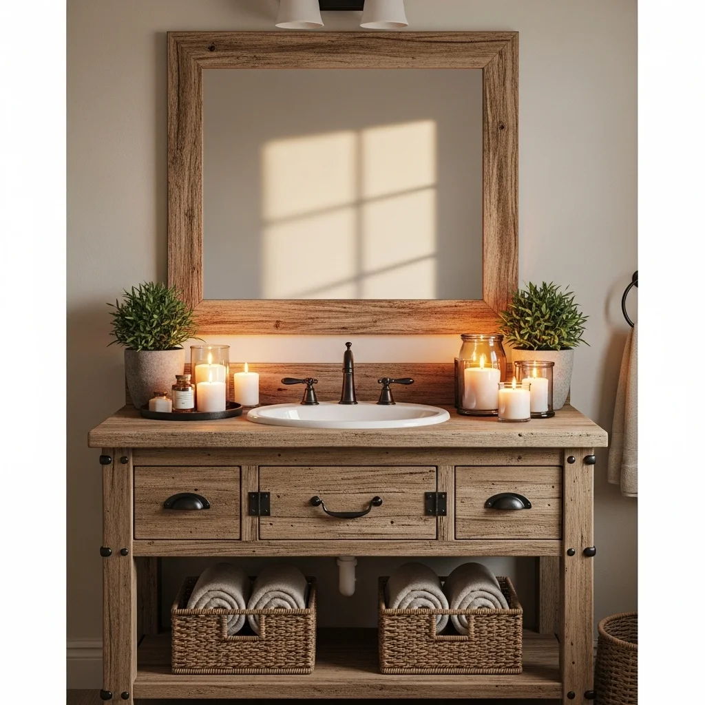  Rustic Wood Vanity