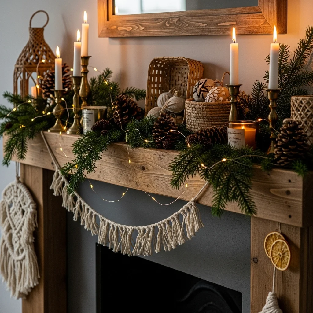 Rustic Wooden Mantel Displays