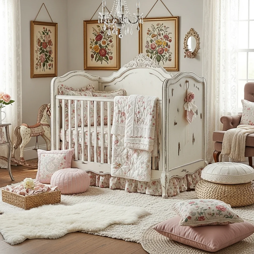 Shabby Chic White Crib