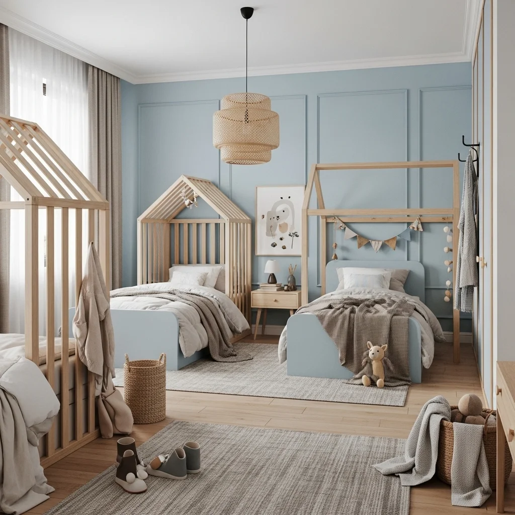  Sky Blue & Sand Beige