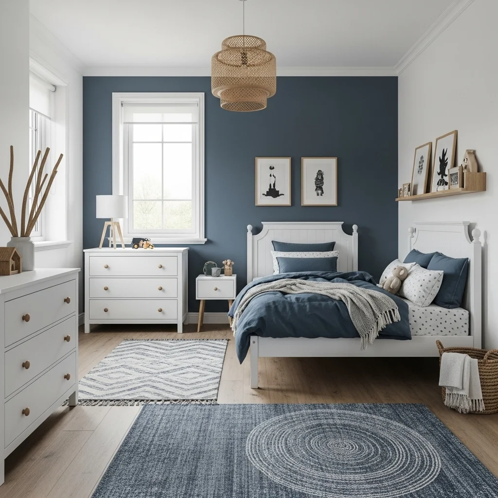 Slate Blue & Crisp White