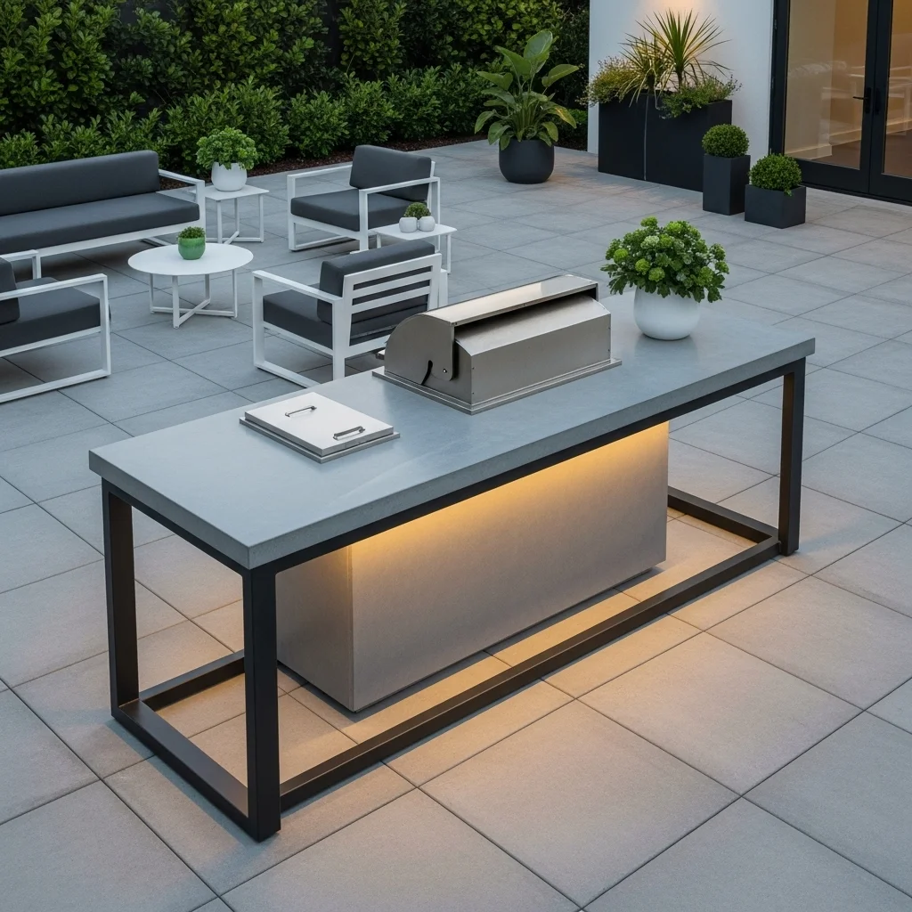  Sleek Modern Concrete and Steel Minimalist Station