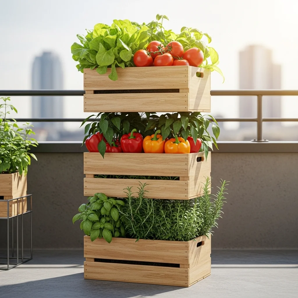 Stackable Crate Veggie Tower