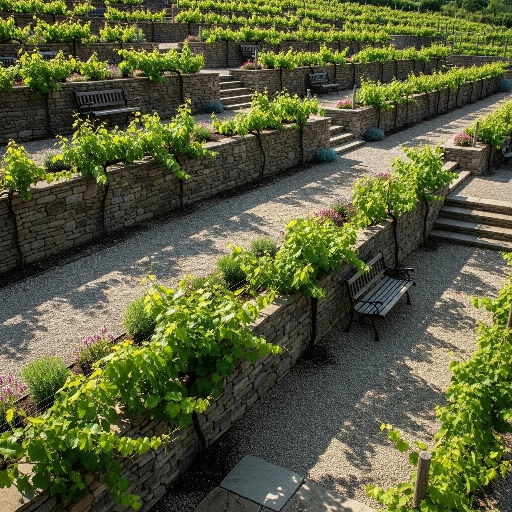 Stone or Gravel Vineyard Terraces
