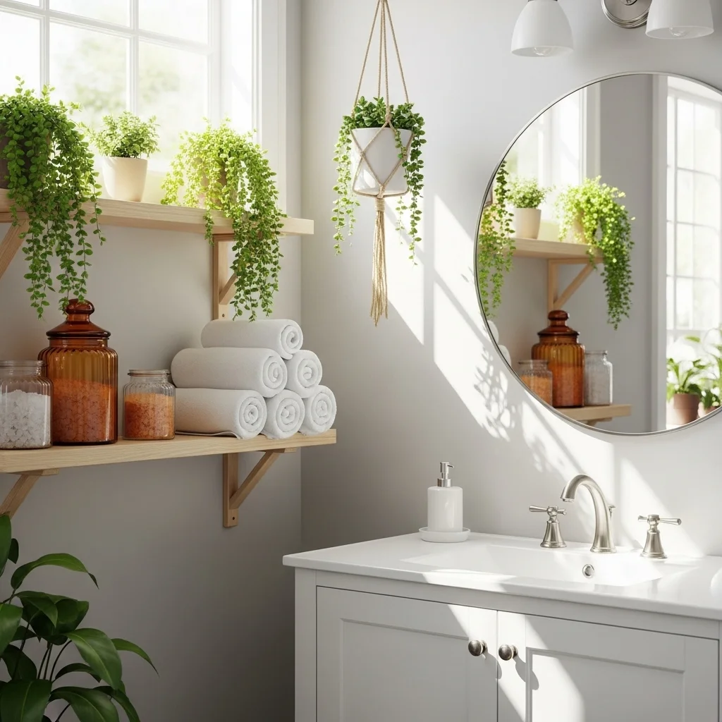 Style Shelves with Greenery