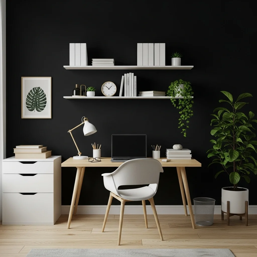 Style a Black Office Wall for Focus and Calm