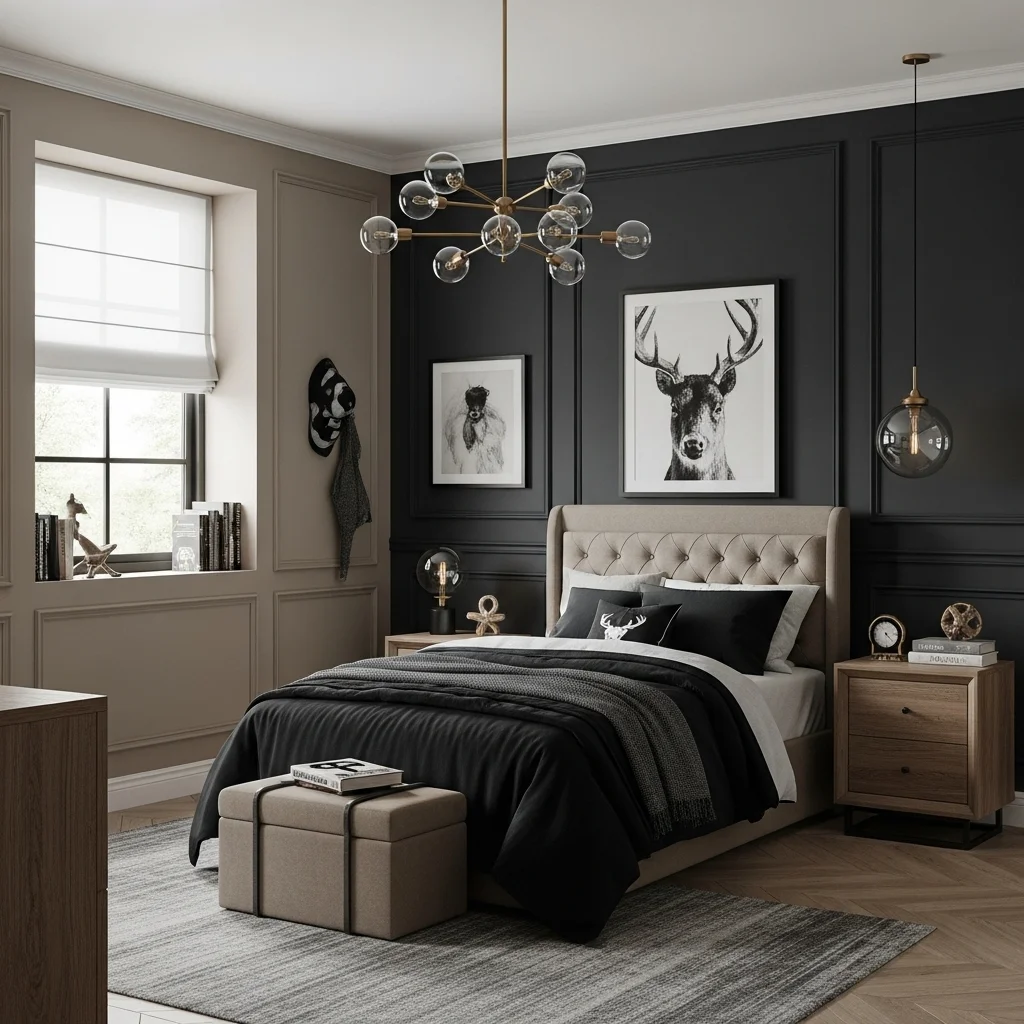  Taupe & Charcoal Black