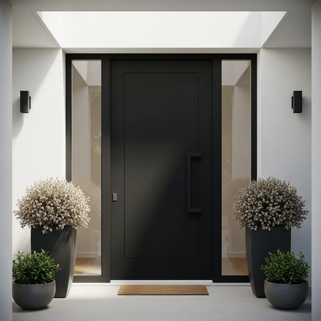  Try a Matte Black Door for Soft, Modern Minimalism