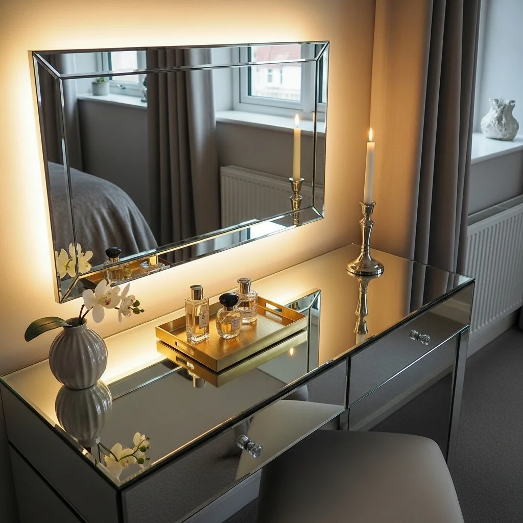 Try a Mirrored Vanity Table