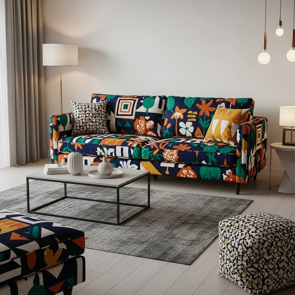  Try a Printed or Patterned Sofa