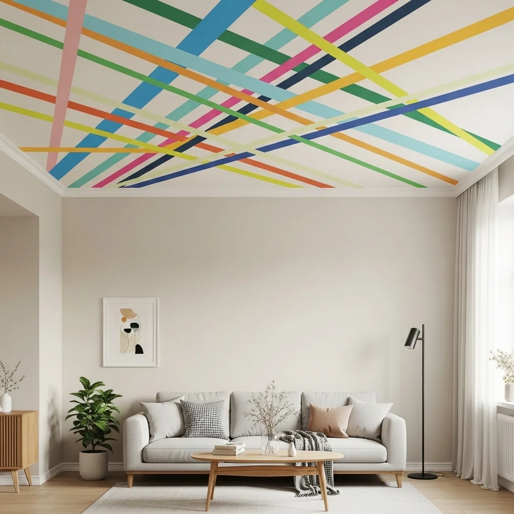 Try a Striped Painted Ceiling for Playful Movement