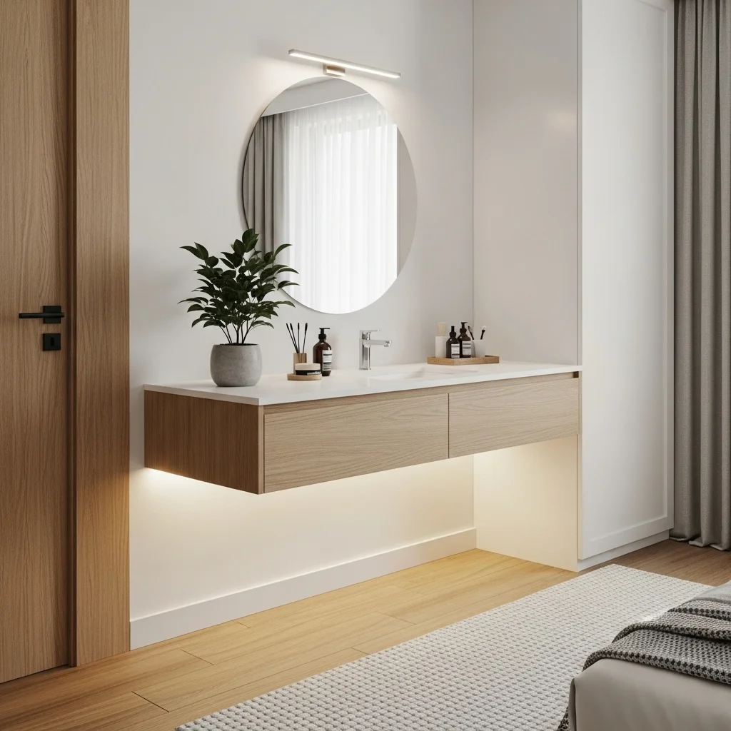 Try a Wall-Mounted Vanity