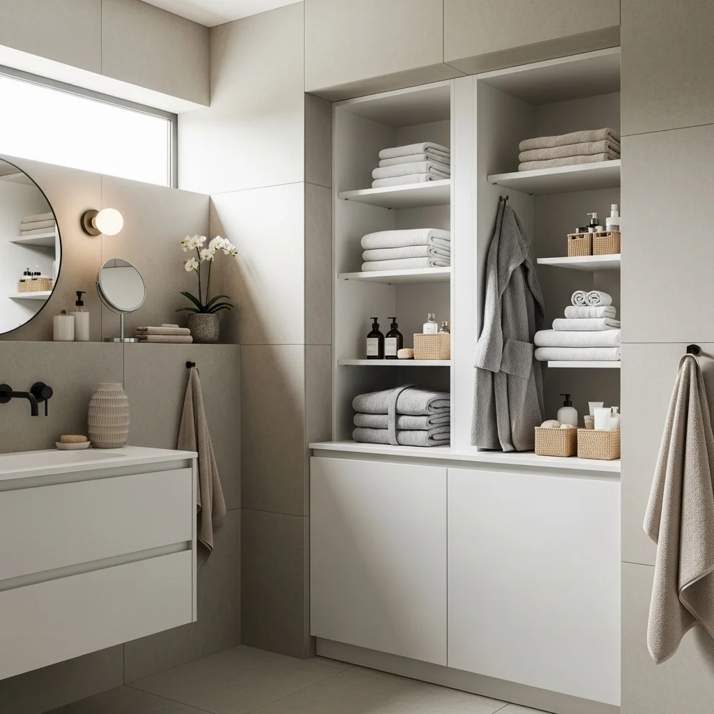 Turn an Alcove Into a Built-In Linen Cabinet