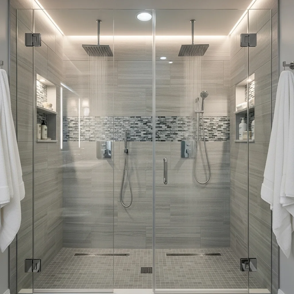 Turn the Tub Space Into a Spacious Double Shower