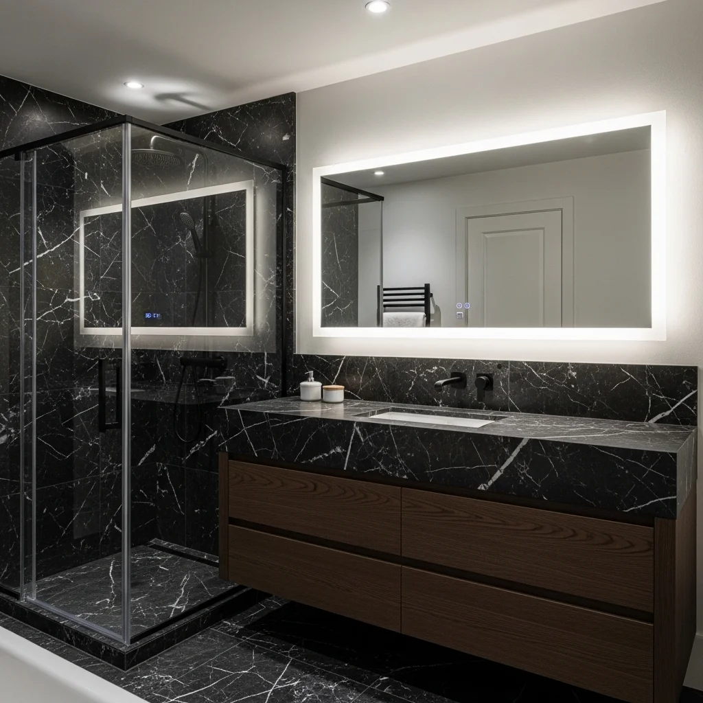 Use Black Marble Walls for Luxury