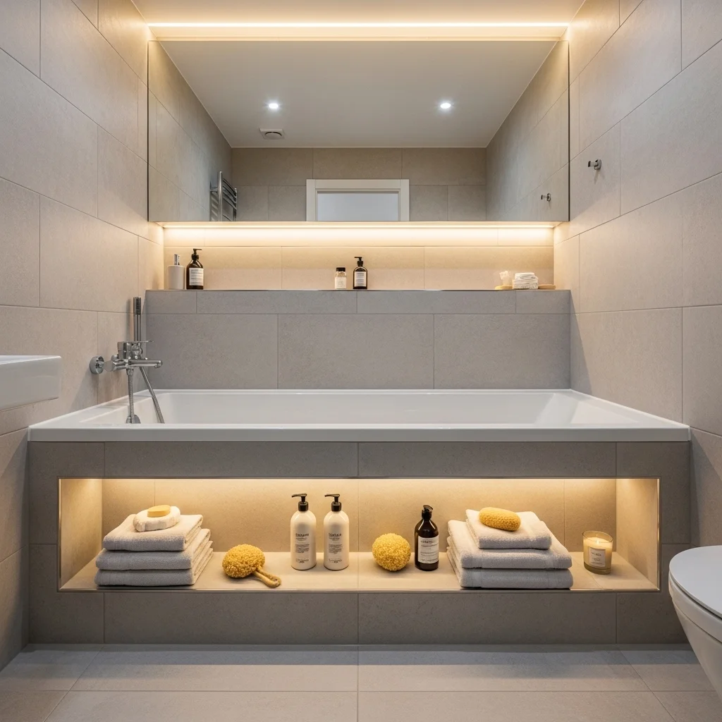 Use Built-In Tub Apron Storage