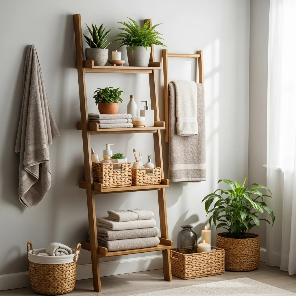 Use Ladder Shelving for Vertical Style