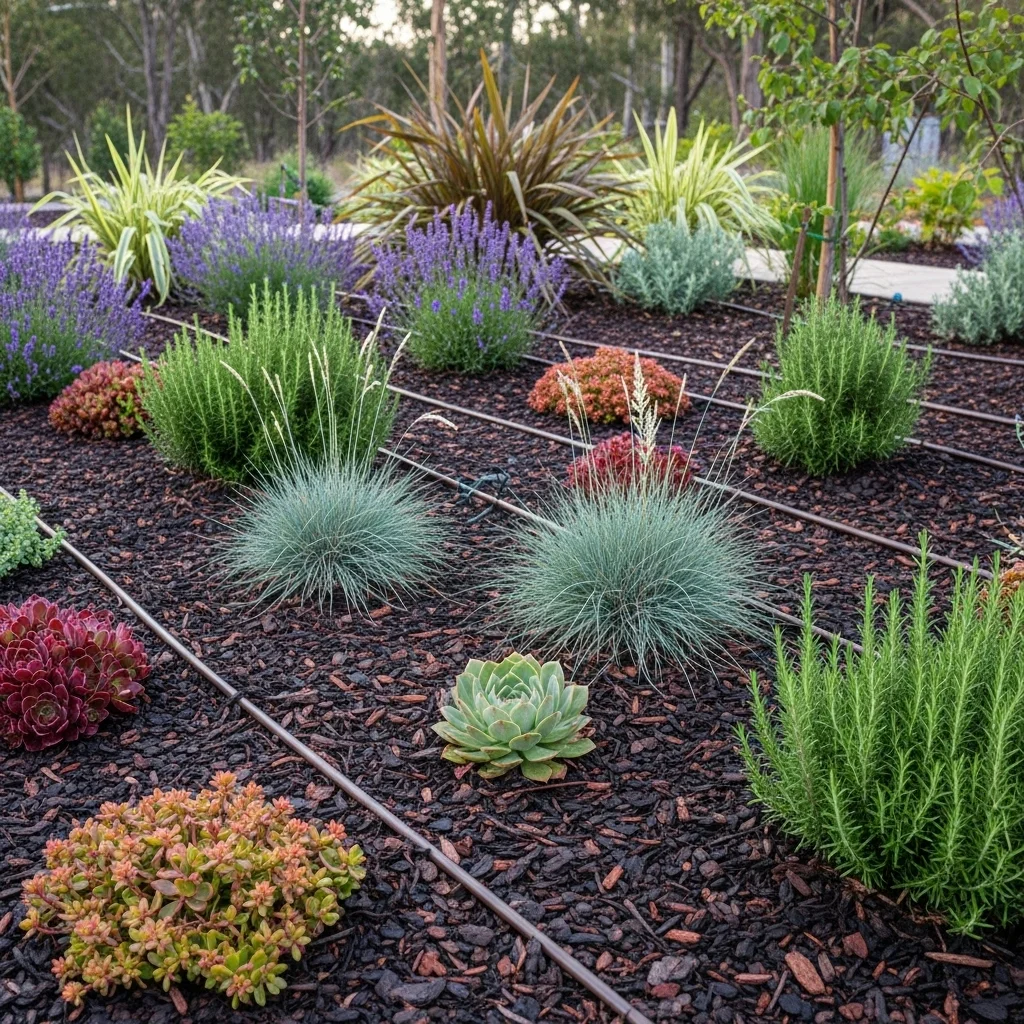 Use Mulch Beds to Reduce Weeds and Watering