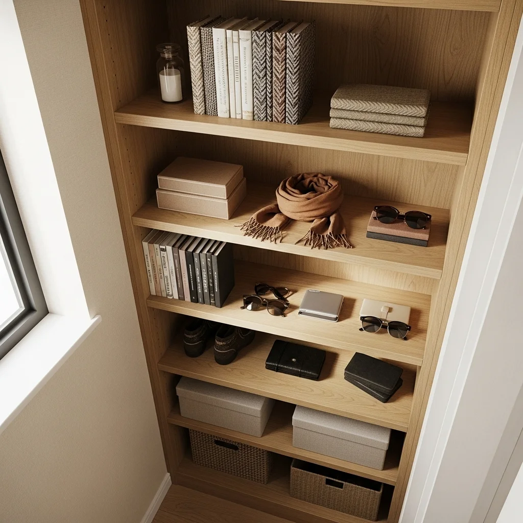 . Use Narrow Shelves for Slim Items