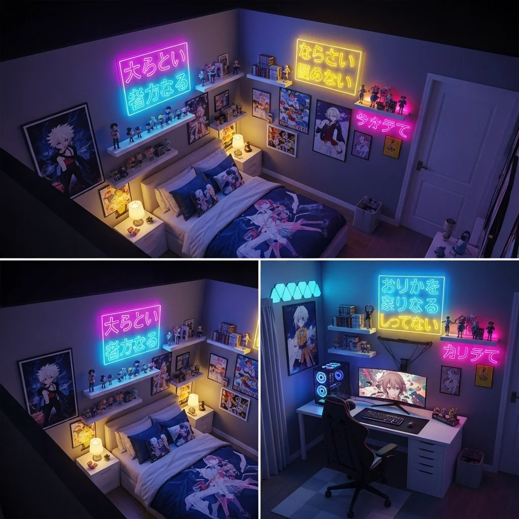 Use Neon Signs Inspired by Anime Typography