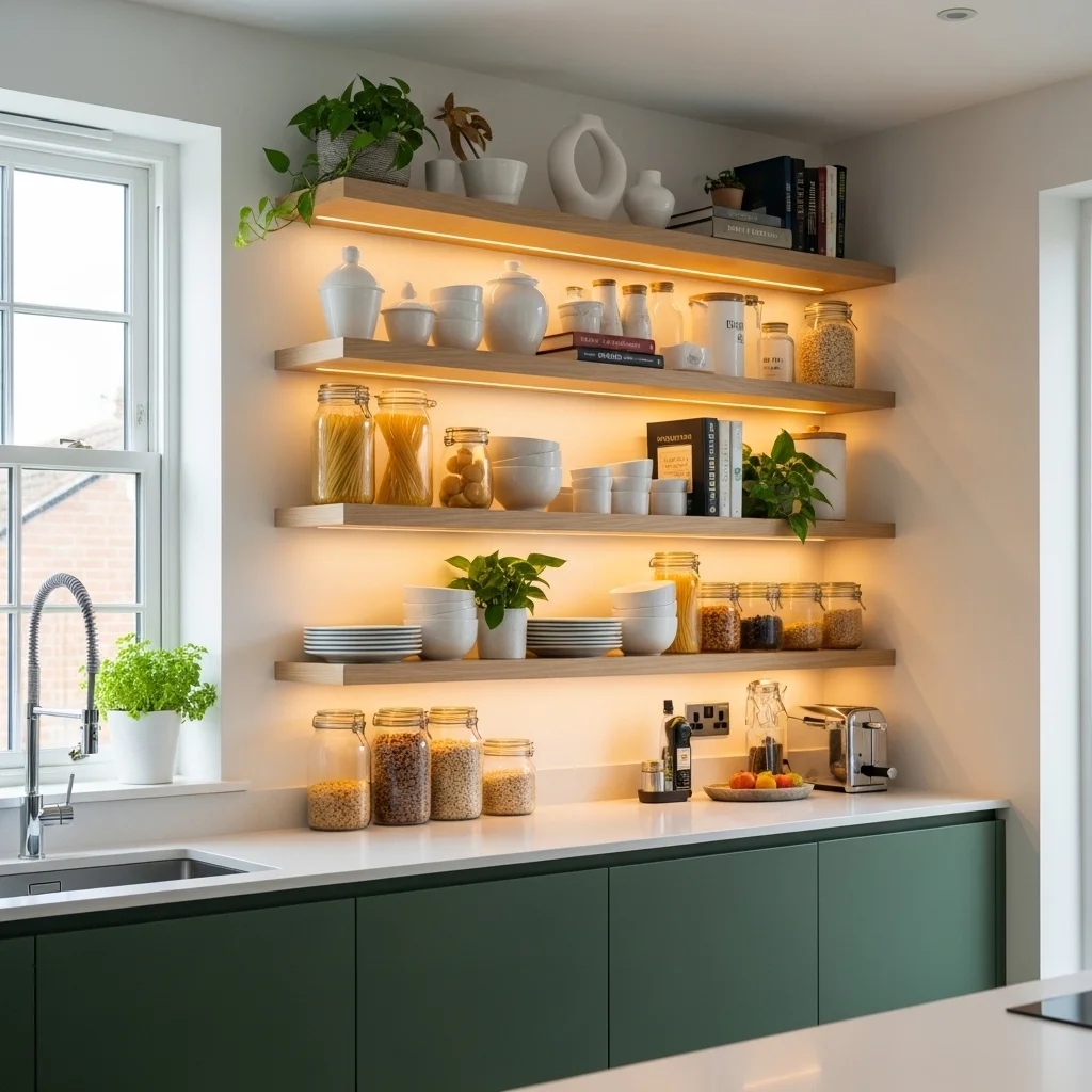  Use Open Shelving as an Accent