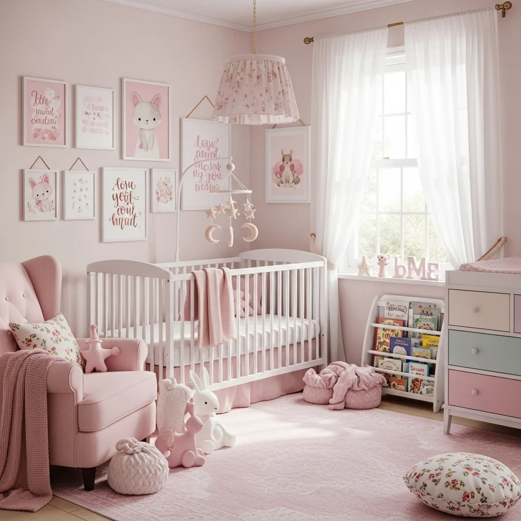 Use Pink-Themed Artwork and Nursery Prints