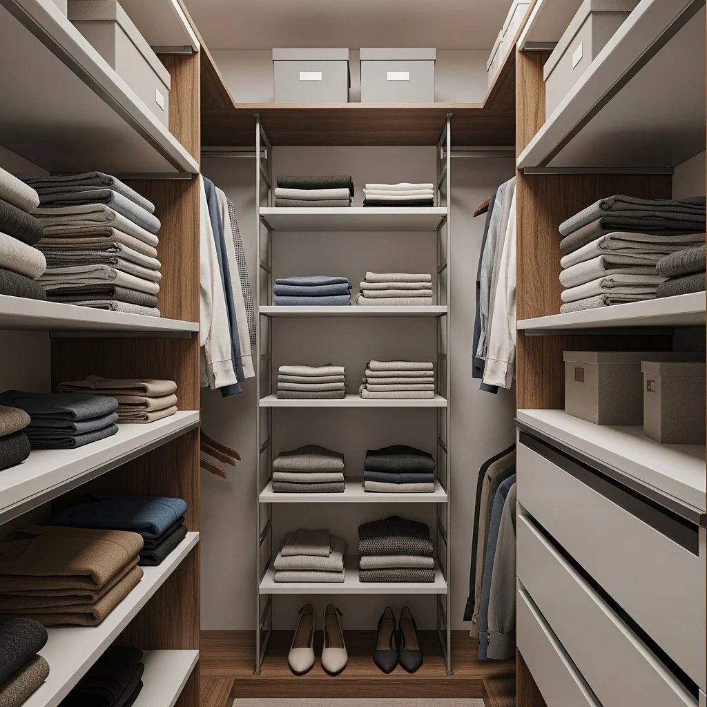 Use Shelf Dividers to Keep Stacked Clothes Neat