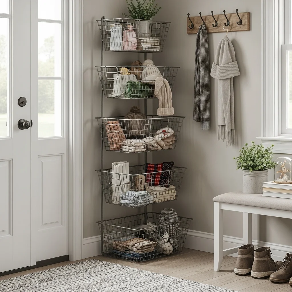 Use Tiered Wire Baskets for Airy, Open Storage