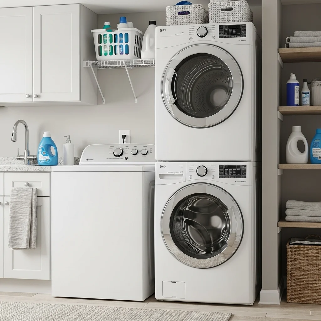 Use a Stackable Washer and Dryer