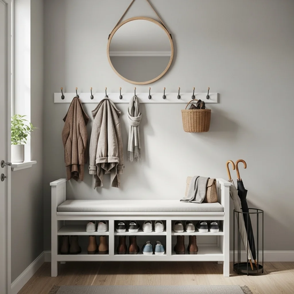 Use the IKEA HEMNES Bench for Seating and Shoe Storage