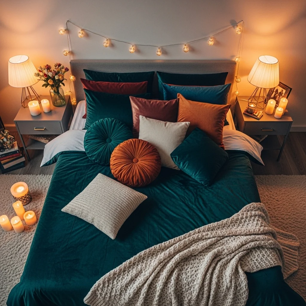  Velvet Bedding and Throw Pillows