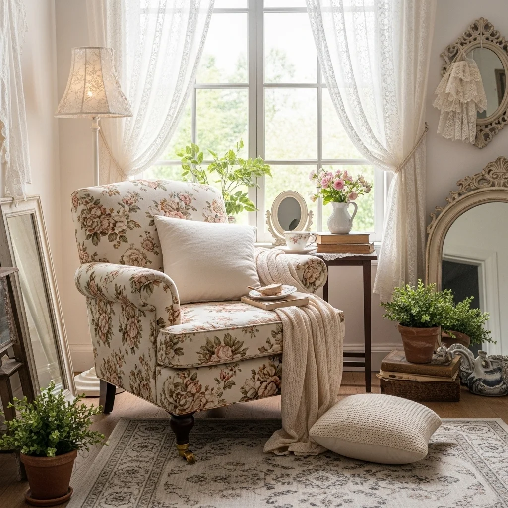 Vintage Floral Armchair Nook