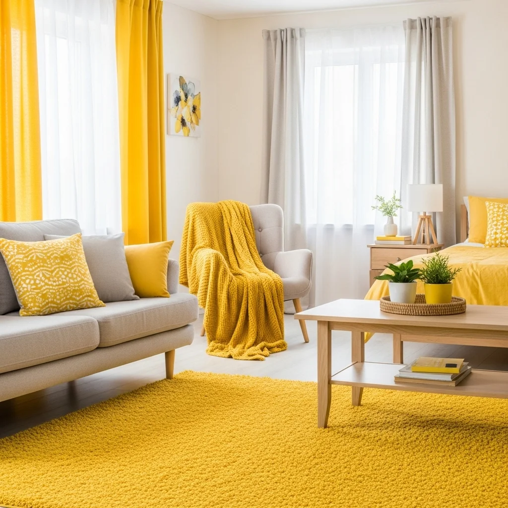 Yellow Rugs and Textiles