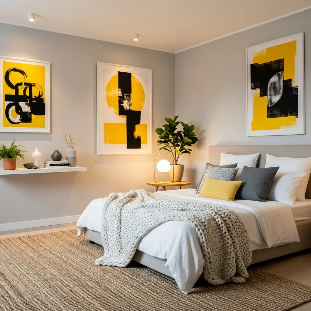 Yellow and Black Art Prints