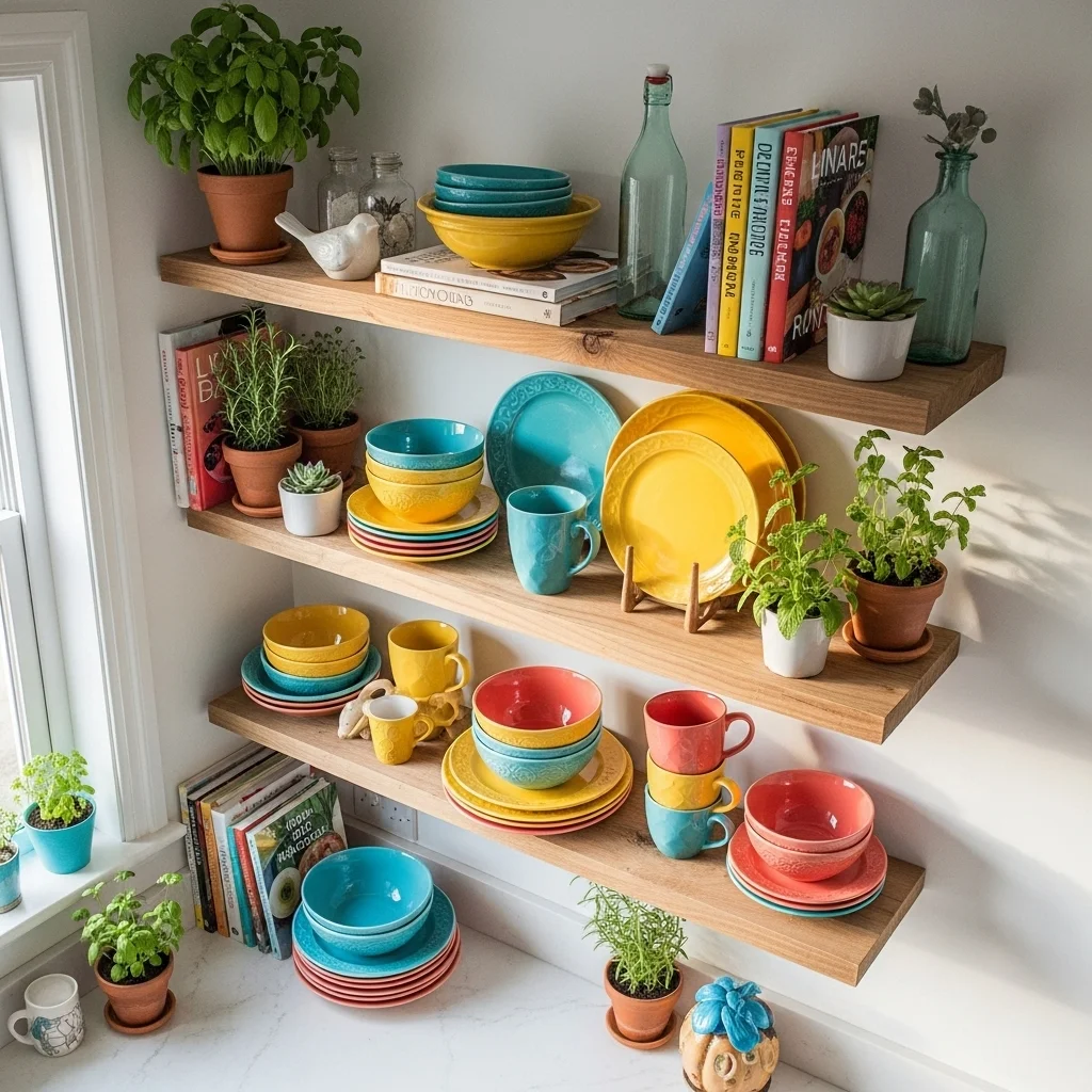 Add Floating Shelves with Character