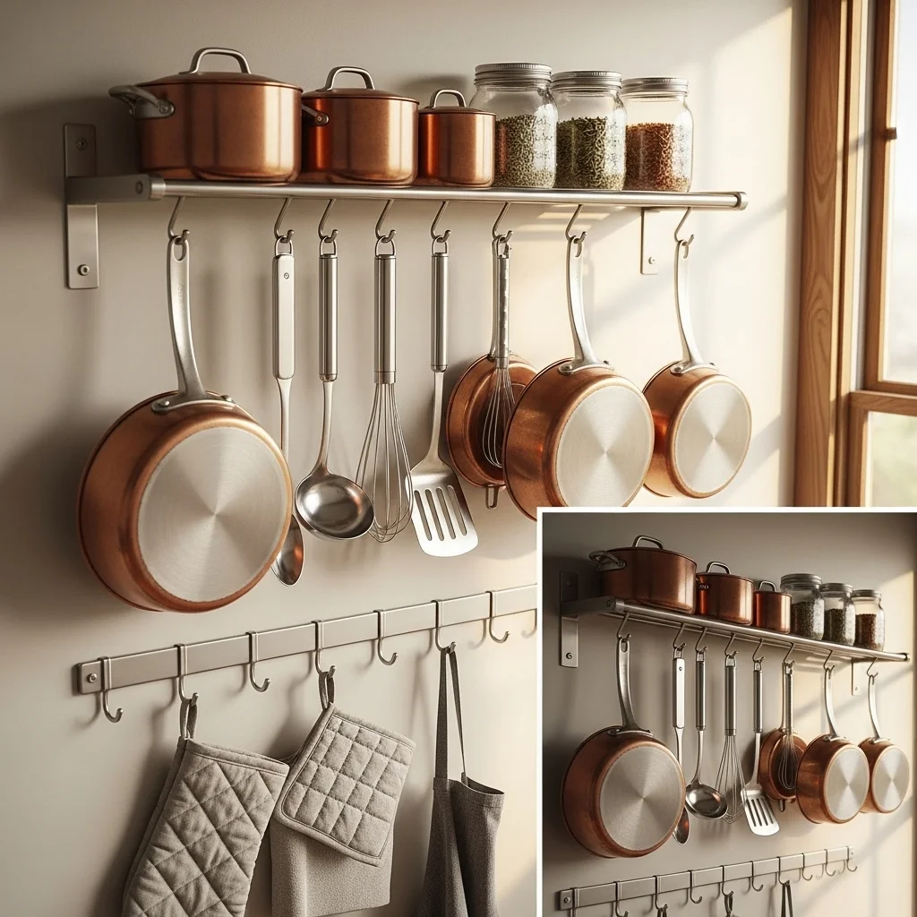Add Metal Racks or Hooks for Utility